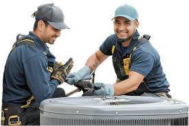 Technician repairing an air conditioning unit in a Melbourne home