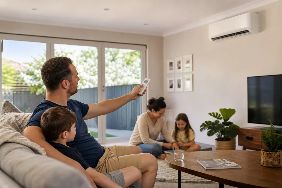 Melbourne family using a Kelvinator split system for everyday home comfort